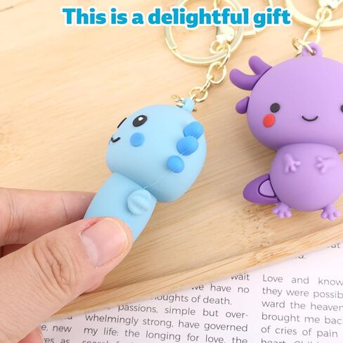 Goktvai 6 قطع سلسلة المفاتيح axolotl، الحيوانات لطيف kawaii المفاتيح البلاستيكية axolotl keyrings للنساء حقائب الظهر أكياس المحافظ سيارة مفتاح سلسلة حلقة الهاتف حزب زينة سحر الهدايا in Kuwait