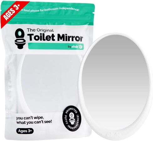 Toilet Mirror for Wiping | Potty Training & Bathroom Independence | Teach How to Wipe | Toddler, Child & Special Needs Aid | Visual Toilet Training Tool | Lab Tested Non-Toxic & Safe for Kids Ages 3+ in Saudi Arabia
