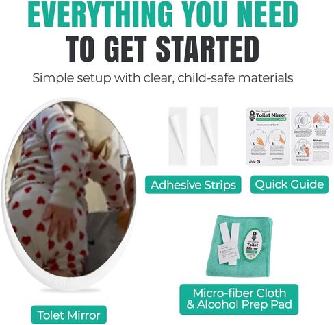 Toilet Mirror for Wiping | Potty Training & Bathroom Independence | Teach How to Wipe | Toddler, Child & Special Needs Aid | Visual Toilet Training Tool | Lab Tested Non-Toxic & Safe for Kids Ages 3+ in Saudi Arabia
