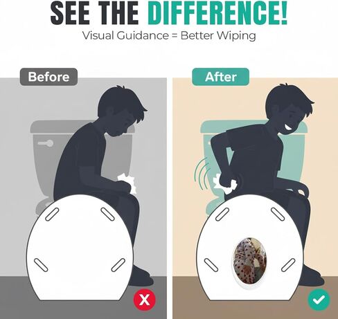 Toilet Mirror for Wiping | Potty Training & Bathroom Independence | Teach How to Wipe | Toddler, Child & Special Needs Aid | Visual Toilet Training Tool | Lab Tested Non-Toxic & Safe for Kids Ages 3+ in Saudi Arabia