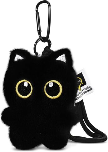 Nosiny Plush Black Cat Keychain For Bag Charm Plush Cute Keychain Pendant Cat Lover Gift For Women Handbags Backpacks Purse in Saudi Arabia