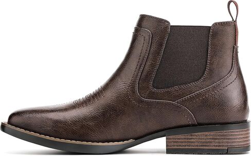 JASONSTAR Western Cowboy Boots for Men - Mens Square Toe Chelsea Boots Ankle Cowboy Boots for Men Casual Retro Stylish Boots in Saudi Arabia