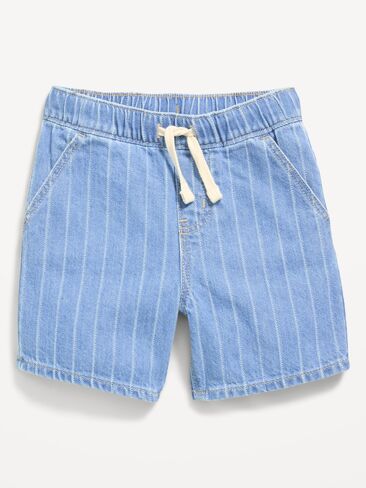 Old Navy Baggy Pull-On Jean Shorts for Toddler Boys - LIGHT STRIPE in Saudi Arabia