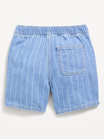 Old Navy Baggy Pull-On Jean Shorts for Toddler Boys - LIGHT STRIPE in Saudi Arabia