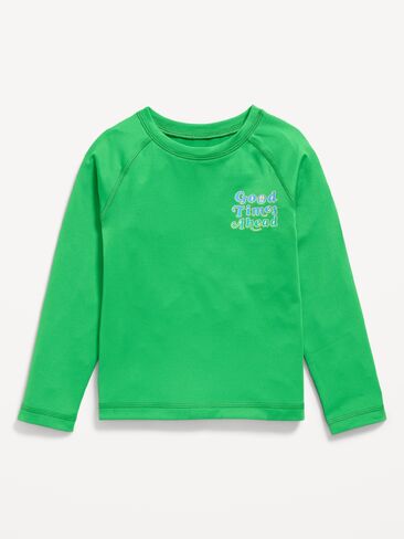 Old Navy Long-Sleeve Graphic Rashguard Swim Top for Toddler Boys - Beach Cruiser Green in Saudi Arabia