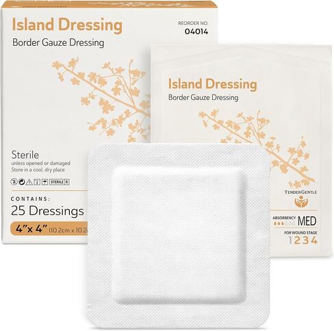 Island Dressing Bordered Gauze 2x2-50 Gauze Bandages for Wound Protection - Good for Hospitals, Medical Facilities, First Aid Kits, and More in Kuwait