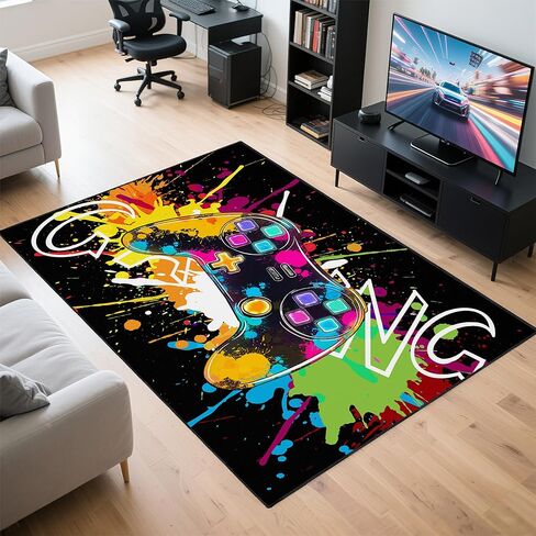 Gaming Rug for Room,3'x5' Cool Gamer Rugs with Non-Slip Backing,Game Room Carpet for Bedroom and Livingroom Decor in Saudi Arabia