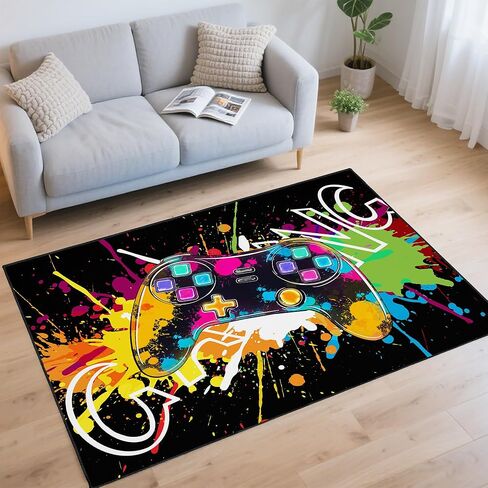 Gaming Rug for Room,3'x5' Cool Gamer Rugs with Non-Slip Backing,Game Room Carpet for Bedroom and Livingroom Decor in Saudi Arabia