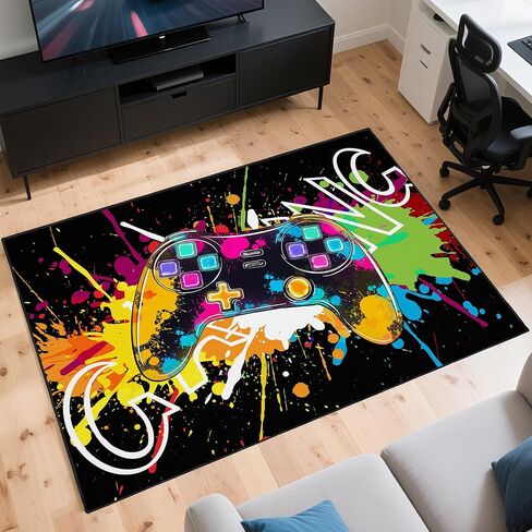 Gaming Rug for Room,3'x5' Cool Gamer Rugs with Non-Slip Backing,Game Room Carpet for Bedroom and Livingroom Decor in Saudi Arabia
