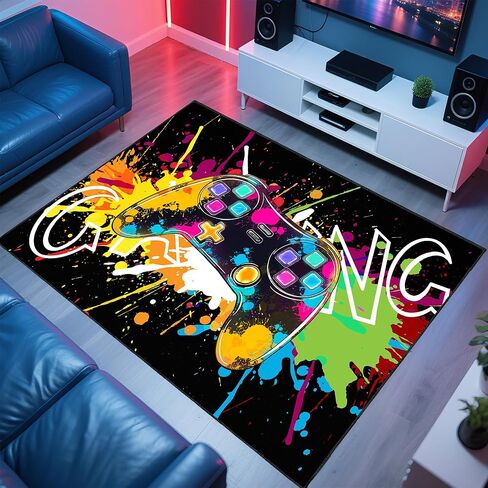 Gaming Rug for Room,3'x5' Cool Gamer Rugs with Non-Slip Backing,Game Room Carpet for Bedroom and Livingroom Decor in Saudi Arabia