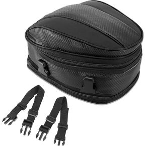 Motoforti Motorcycle Seat Tail Bag Motorbike Cycling Travel Rear Luggage Bag Waterproof 1680D Backpack Black