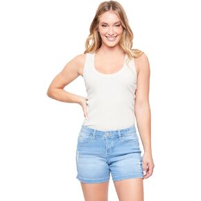 Royalty For Me Womens Women's Wannabettabutt Side Slit Hem Denim Shorts Deal