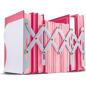 Officemate Adjustable Bookends, Expandable 4"-18", Black.