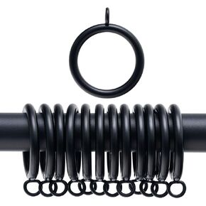 40 PCS Curtain Rings, 1.5 Inch Thickened Curtain Rings Metal Drapery Ring for Curtain Rods Black