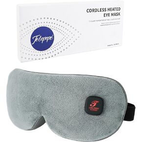 Heated Eye Mask, Heated Eye Mask Cordless, Warm Eye Compress for Blepharitis and Dry Eye, Light Blocking Heat Eye Mask for Men Women, 1000mAh Rechargeable Battery and Washable Cover (Black)