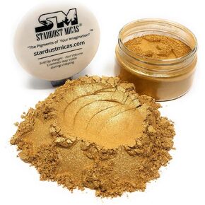 Stardust Mica with Gold Pearl Powder for Resin, Cosmetic Grade Gold Shimmer, Biodegradable Natural Mineral Mica Powder, Mica Powder for Epoxy Resin Making, Gold Embossing (Gold Shimmer, 36 Gram Jar)