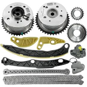Engine Timing Chain Kit Guide Tensioner Sprocket Compatible with 2011-2018 KIA Sorento Optima Sportage, for 2011-2019 Hyundai Santa Fe Sonata Tucson 2.4L 2.0L L4 DOHC G4KJ Replacement part