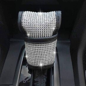 Car Decoion Accessories Bling Bling Crystal Diamond Handbrake/ Gear/ Door Handle Cover with Leather Strap