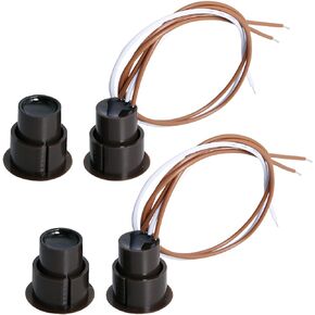 Aoje-Link RC-36 NC + NO Recessed Wired Security Window Door Contact Sensor Alarm Magnetic Reed Switch for Home Security Access Control and Burglar Alarm Systems Brown 2pcs