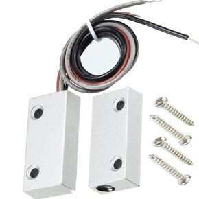 Reed Switch MC-52 NC/NO Surface Mount Wired Door and Window Alarm, Ferromagnetic Door Switch, Contact Sensor for Home Security and Garage Door Burglar Alarm Reed Switch, Set of 1
