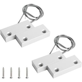Aoje-Link MC-52 NC Wired Magnetic Switch Door Window Reed Switch Micro Alarm Magnetic Contact Security Silver Gray 2pcs