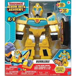 Jam'n Hasbro: Transformers Rescue Bots Academy: Bumblebee RC Robot - 12" Walking Transformer, Lights & Sounds, Radio Controlled, Full Function, 2.4 GHz