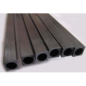 Square Carbon Fiber Tubes 4x4x3x330mm Inner Round(Diameter 3mm),Pultruded Carbon Fiber Rods 4pcs