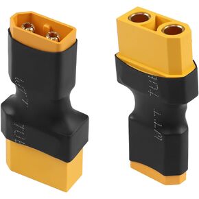 QIANRENON XT60 Female to XT90 Male RC Lithium Battery Charging Conversion Connector XT60 Socket to XT90 Plug ESC Adapter, for Model Drone RC Car Quadcopter, 2 Pcs