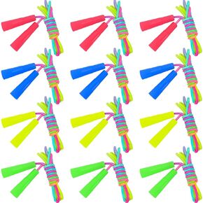 Kids Jump Rope,12 Pack Rainbow Jump Rope Set,7.2 Ft Adjustable Skipping Rope,Durable Jump Ropes with Plastic Handles,Vibrant Jumping Ropes for Outdoor Fun Exercise Fitness Activity Party Favors(12)