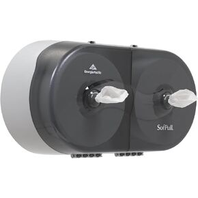 Sofpull Center-Pull High Capacity Touchless Toilet Paper Bath Tissue Dispenser, Commercial Two Roll Classic Toilet Paper Holder, 56509, Translucent Smoke