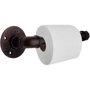 Industrial Pipe Decor Toilet Paper Holder Set,GoYonder Wall Mounted Toilet Roller Paper Holder (Mounting Hardware Included) (Bronze Finish)