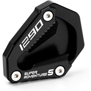 Mokiton Motorcycle Side Stand Extension Kickstand Plate Compatible With KTM 1290 Super Adventure S 2021 2022 2023 | Foot Pad Support 1290 Super ADV S 1290ADV 1290S Accessories (black-2)