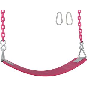 Swing Set Stuff Inc. Commercial Polymer Belt Seat with 8.5'. Coated Chain & SSS Logo Sticker Commercial Polymer Coated Chain, Pink in Kuwait