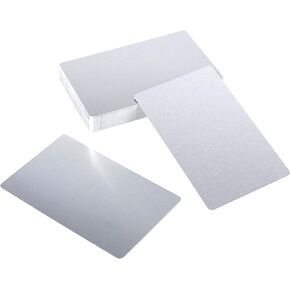 ZOENHOU 50 PCS 3.4 x 2.1 Inch 0.21mm Metal Business Card, Black Blanks Finished Aluminum Blank Name Cards Metallic DIY Gift Cards VIP Cards Applicable for Customer Laser Engraving
