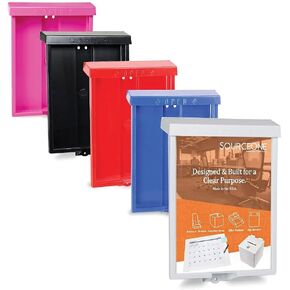 SOURCEONE.ORG Outdoor Real Estate Style Brochure Holder Color Variety White, Black, Red , Pink & Blue Available