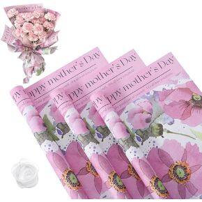 HYSSINOWRAP 20 sheets/Two colors Mother's DAY gift paper Florist Bouquet Supplies,DIY Crafts,Gift Packaging or Gift Box Packaging size 11.8 * 19.7Inch (purple)
