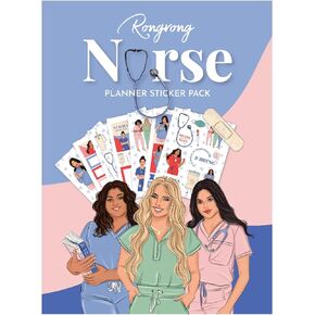 Rongrong Nurse Planner Stickers Pack for Planners, Calendars, Journals, Vision Boards and Projects – Premium Quality Hand Drawn – Scrapbook Accessories – 10 Pages
