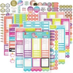 Avery Budget Planner Stickers Pack, 30 Sheets of Expense Tracker and Finance Planner Stickers, Set of 1,230 Stickers for Your Planner, Journal or Calendar (6788)