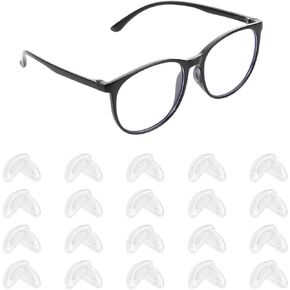 20 Pairs Thick Anti Slip Eyeglass Nose Pads Silicone Nose Pads for Glasses Agglutinate Soft Heighten Air Chamber Nose Pads for Full Plastic Frames Eyeglass Sunglasses Reading Glasses (Black)