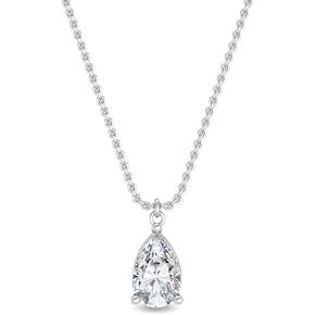 1-8 Carat (ctw) White Gold Pear Cut LAB GROWN Diamond Pendant [Color H-I Clarity VS1-VS2]