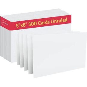 1InTheOffice Index Cards 5x8 blank, Flash Card, Unruled Note Cards 5x8, White, 300-Pack in Kuwait