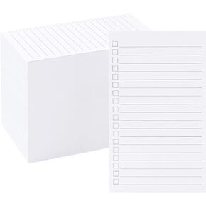 Okuna Outpost 300 Pack Vertical Ruled Index Cards 3x5 with Check Boxes for Daily To Do Checklists and Tasks, Thick Card Stock Office Supplies