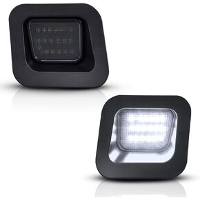 Asgohme LED License Plate Lights Bright White Smoke Lens Tag Lamp Assembly Replacement Compatible with 2003-2018 Dodge RAM 1500 2500 3500 Pickup Truck, Pack of 2