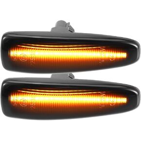 A ABSOPRO LED Side Marker Light 8351A001 Front Turn Signal Lights Fender Sidemarker Lamps for Mitsubishi Lancer 2008-2017 Black Lens Yellow LED Light 1 Pair