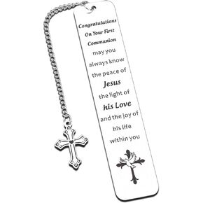 First Communion Gifts for Girls Boys, Christian Bookmarks for Women Men, 1st Holy Communion Gifts for Teens, Bible Study Supplies Godson Goddaughter Communion Gifts, Easter Basket Stuffers