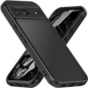 Cresee Case for Google Pixel 8a (2024) Anti-Fingerprint Matte Translucent Hard Back + Soft TPU Bumper Shockproof Phone Cover for Pixel 8a - Black Frost