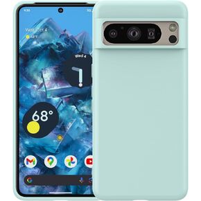 Foluu Silicone Case for Google Pixel 8a, Liquid Gel Rubber Bumper Case with Soft Microfiber Lining Cushion Slim Hard Shell Shockproof Protective Cover for Google Pixel 8a 2024 (Black)
