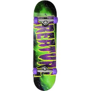 Creature Skateboard Complete Galaxy Logo Green/Purple 7.8" x 31" Assembled