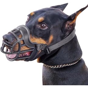 Basket Muzzle for Small to Large Dogs - Allows Panting & Drinking, Ideal for Grooming & Training (Blue, Size 1)