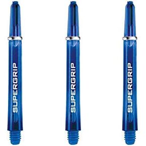 Harrows Supergrip Short Dart Shafts, Polycarbonate Stems, Machined Rings, Blue (3 Sets)